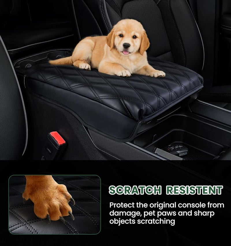 Sinvanho Center Console Cover for 2019-2025 2026 Dodge Ram 1500/2500/3500 Accessories Armrest Cover Cushion PU Leather Middle Console Cover Pad Anti-Scratch (Bucket Seat Only) - Image 4